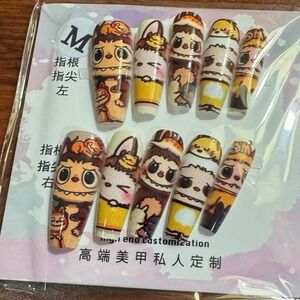 Medium Cartoon‎ Character Press On Nails Anime Faux Nail Art Set